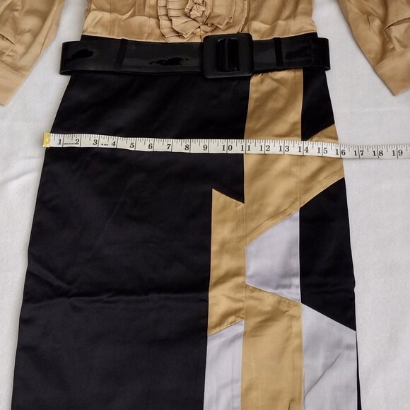 Rachael G. Black and Gold Satin Dress, Size S - Picture 10 of 13